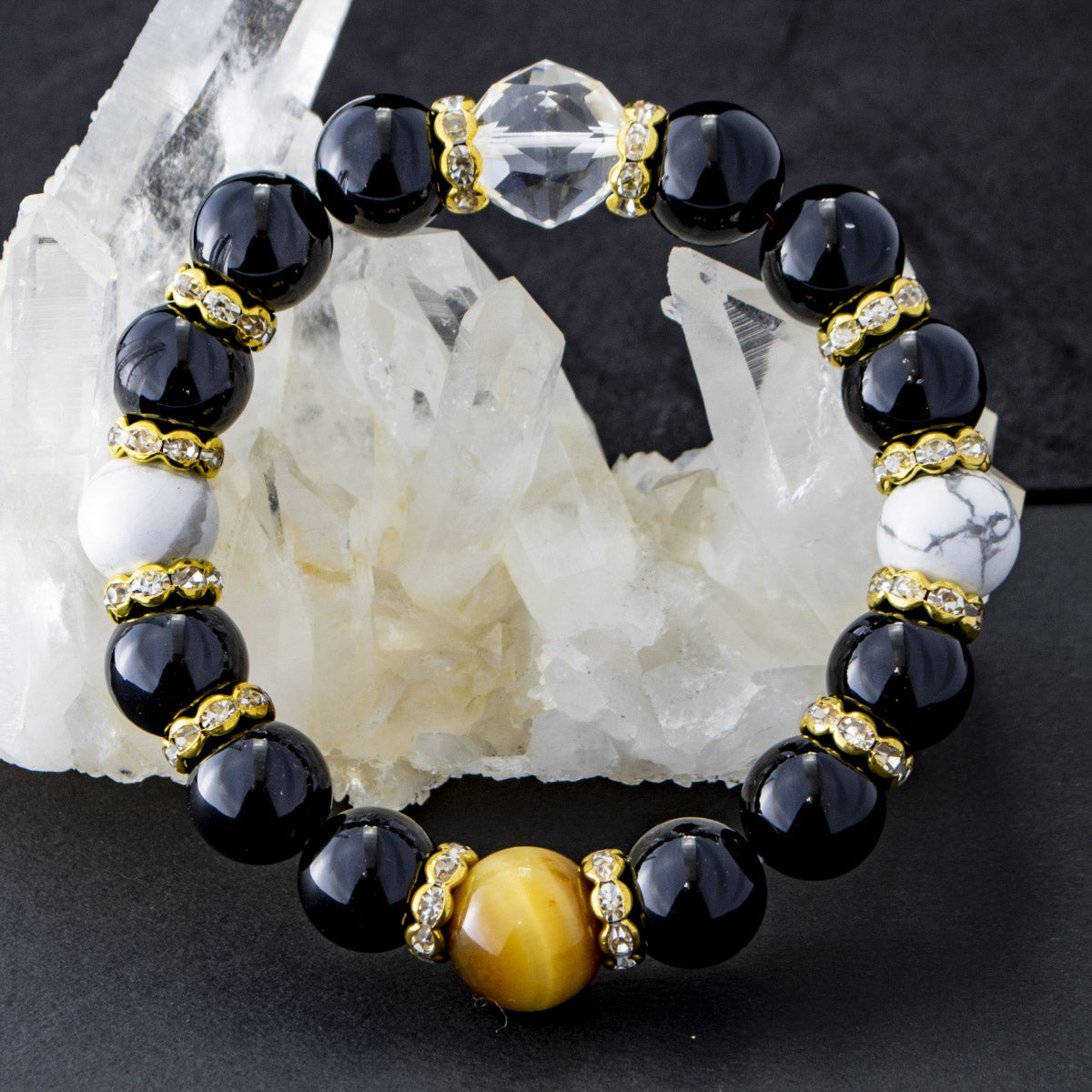 DANIEL &amp; DOUGLAS Natural Stone Bracelet DD8888-BK 