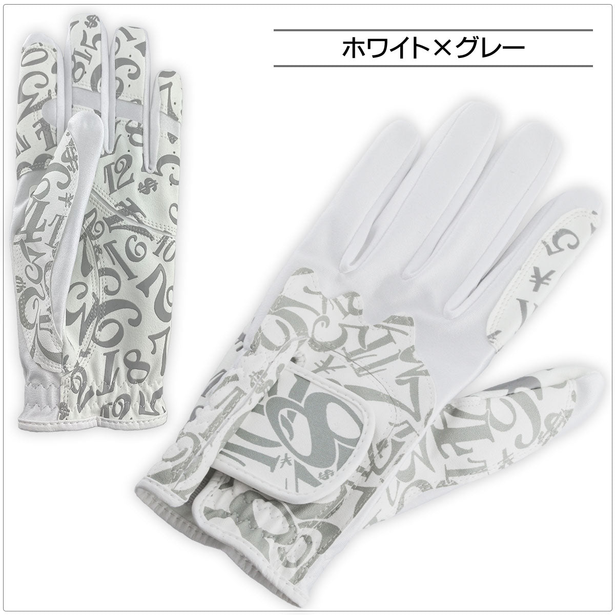 Frank Miura Golf Gloves with Glove Holder Left Hand Black White Gray