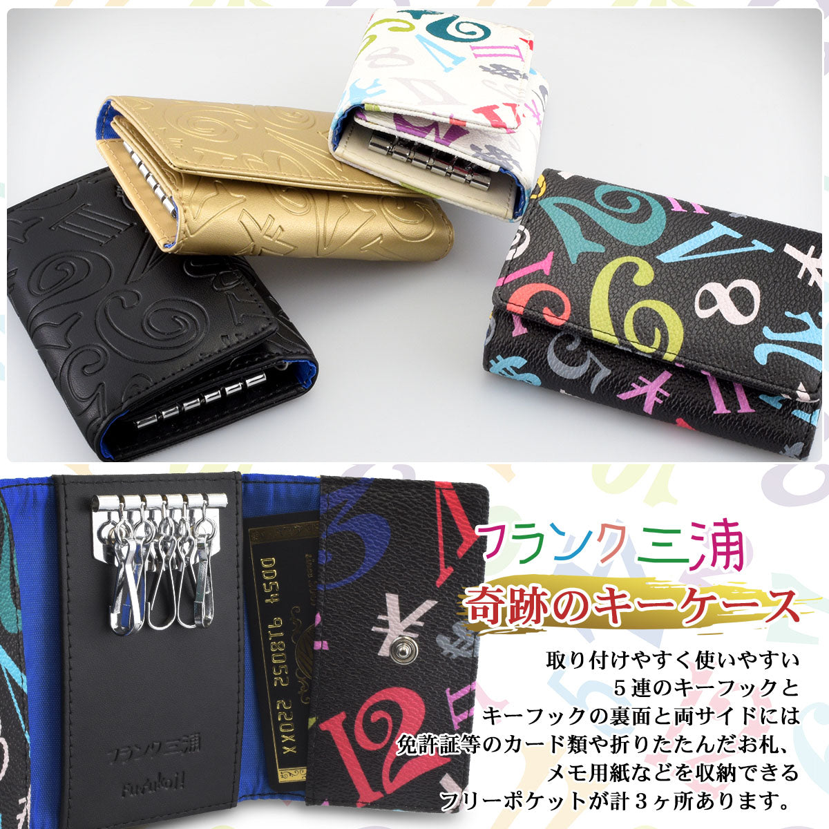 Frank Miura 5 Key Case Free Pocket FMKC01 Goods Year-end Party Prize Present